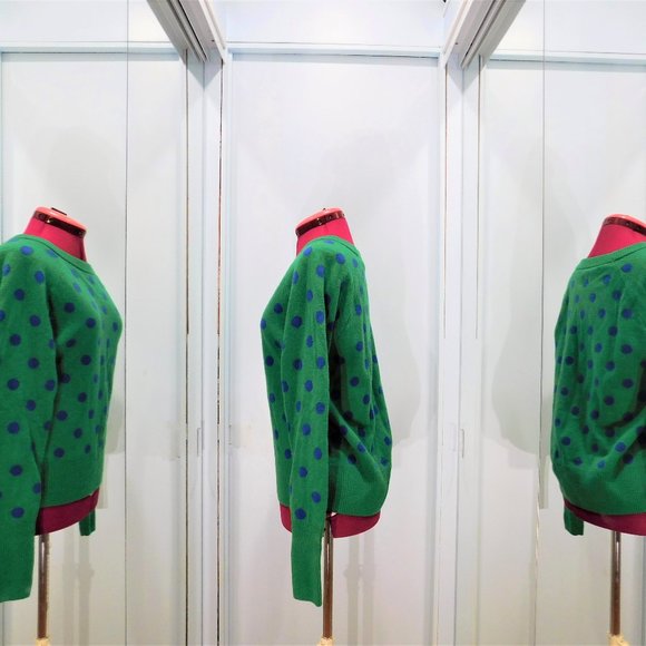 Blue and Green Polka Dot Sweater - Picture 2 of 4